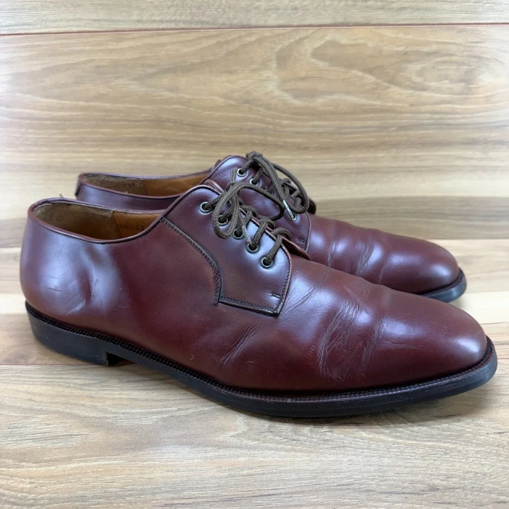 Salvatore Ferragamo Derby Mens 12 D Reddish Brown Dress Shoes‎